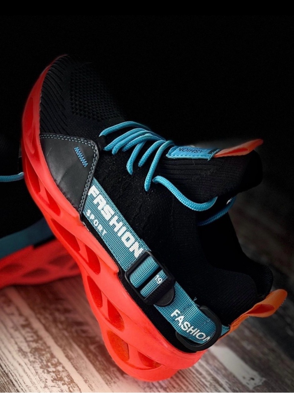 Black and Blue Athletic Sneakers